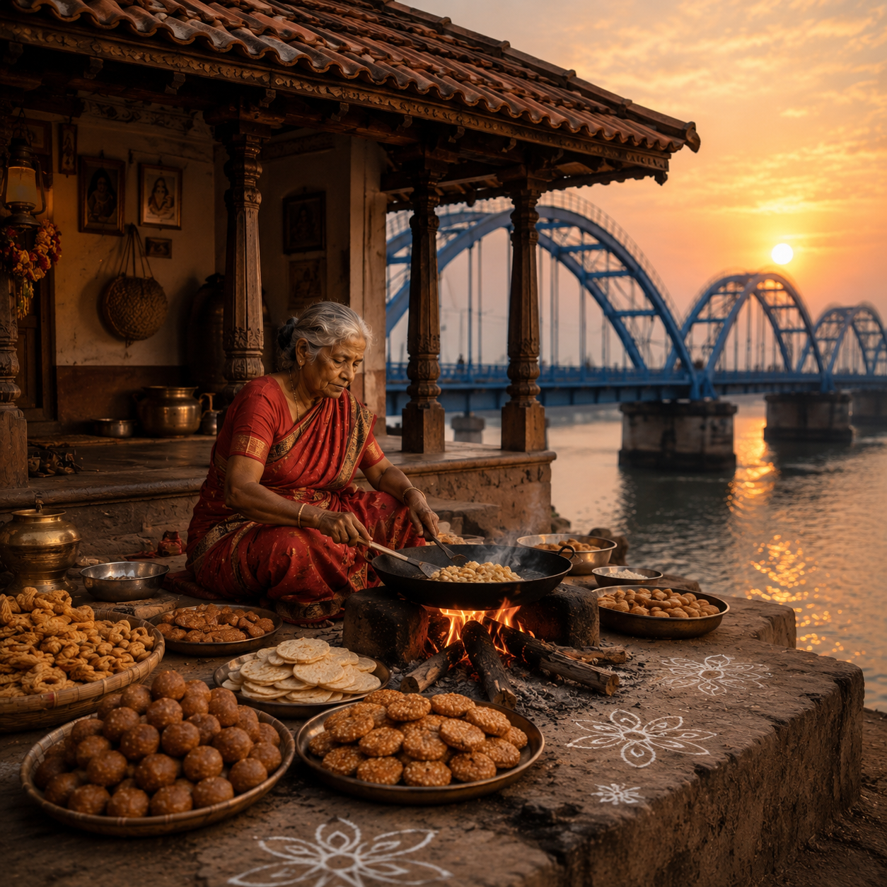 Authentic Sweets Craftsmanship Near Godavari Bridge